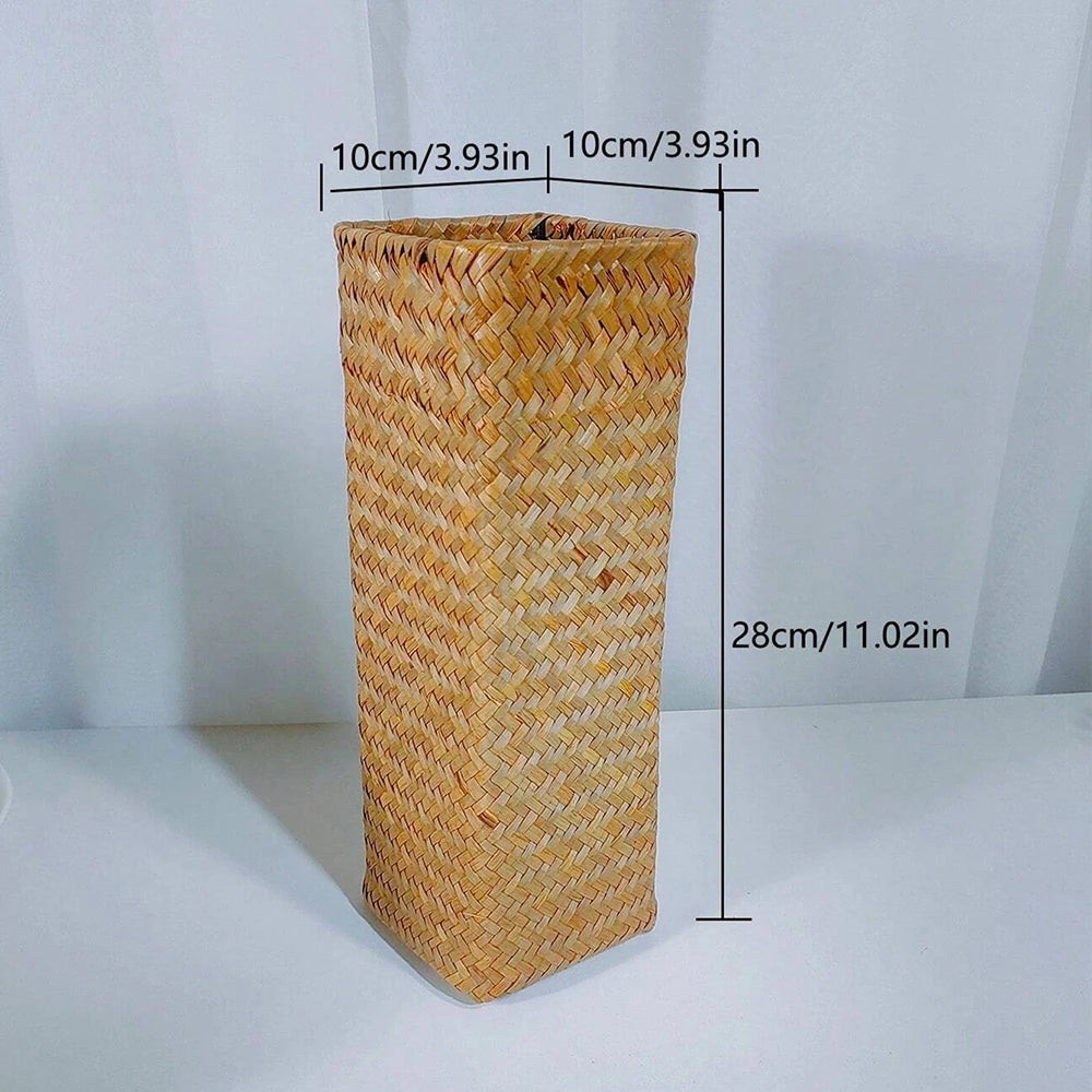 Handmade Woven Flower Vase Creative Flower Basket Weaving Room Flower Arranger Gypsophila Dried Flower Pot Home Decoration