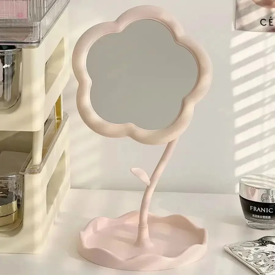Creative Flower Mirror for Desktop Bedroom Decor Vanity Makeup Stand Online Popular Gao Yan Style CuteHome Decorative Wall Table