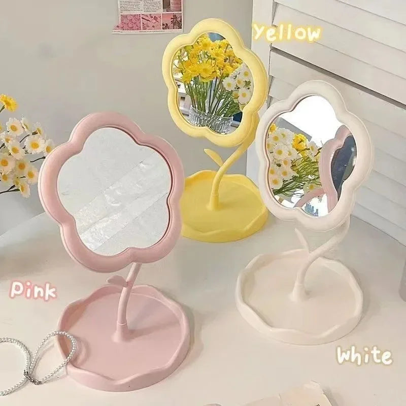 Creative Flower Mirror for Desktop Bedroom Decor Vanity Makeup Stand Online Popular Gao Yan Style CuteHome Decorative Wall Table