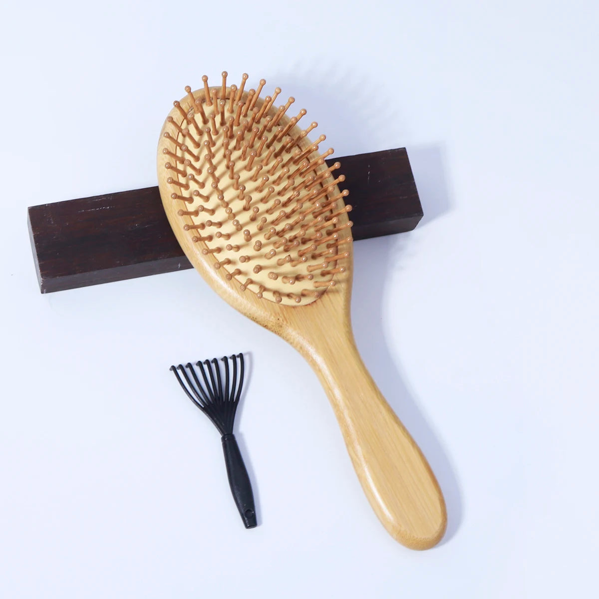 2pcs/set of wooden combs professional health massage brushes airbags bamboo combs and comb cleaners Special for real hair wigs