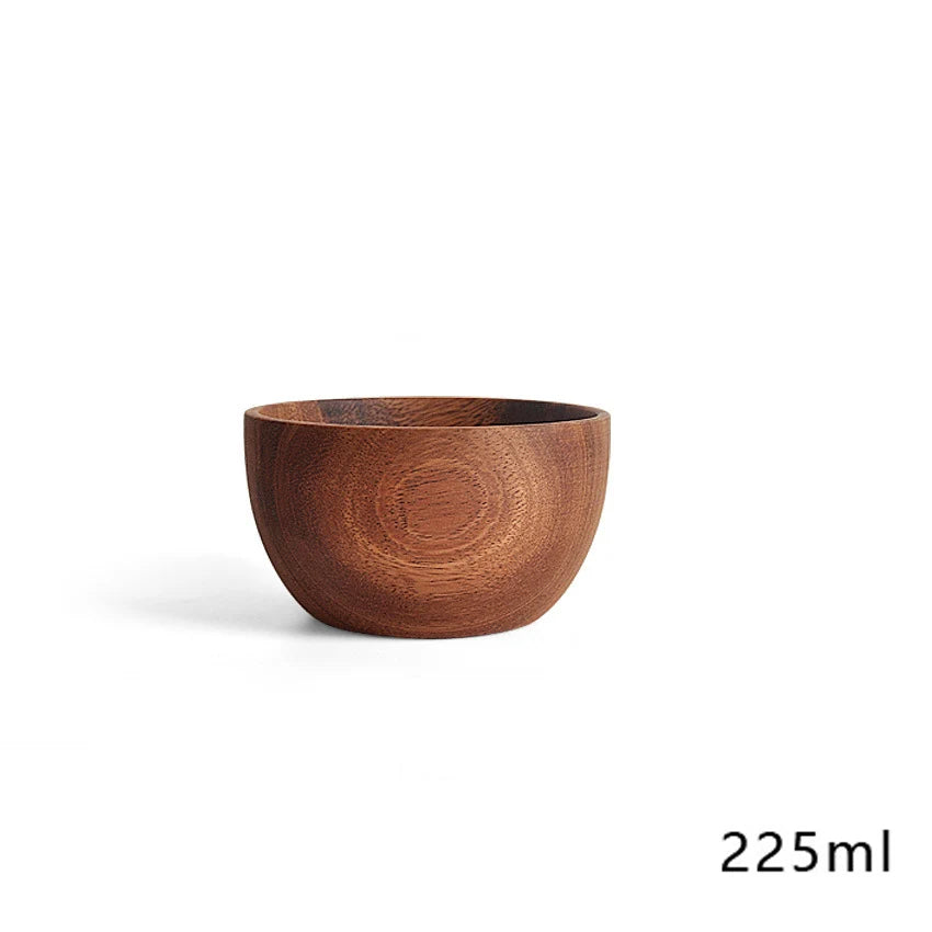 Japanese Retro Wooden Salad Bowl Heat-resistant Wooden Bowl Suitable Decorating Kitchen Utensils with Fruit Vegetable Ice Cream